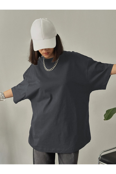 YAKAMEL تي شيرت أساسي فضفاض بأكمام قصيرة للجنسين