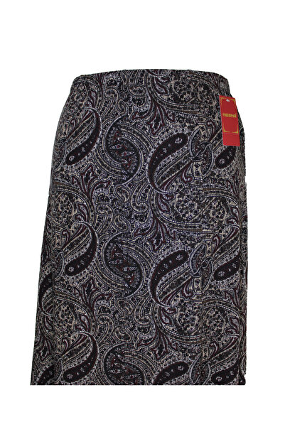 HESNA Women's Ecem Battal Size 8 Piece Elastic Transitional Quality Black Skirt