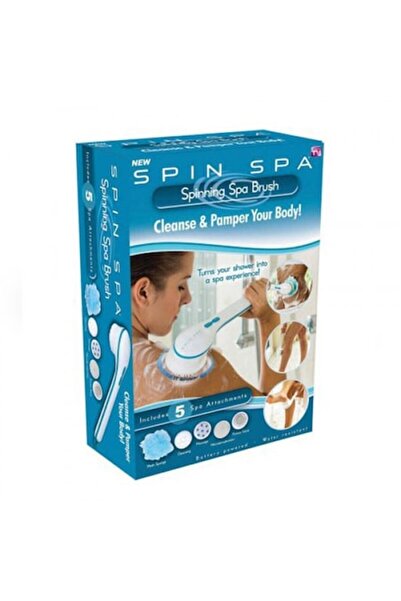 SPIN SPA Perie rotativă pentru corp, plastic, 5 accesorii, alb/albastru