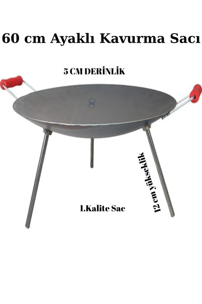 Otm 60 cm Büyük Ayaklı Kavurma Sacı Ayaklar Sökülebili Sac Kavurma 60 cm Büyük