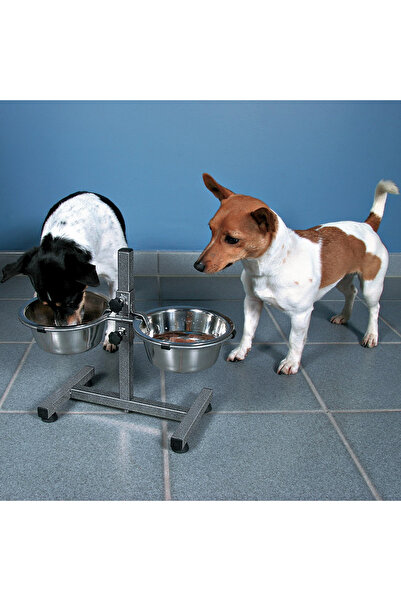 Trixie Adjustable Stand with 2 Stainless Steel Bowls, 2x1.8 L/20 cm, 24921