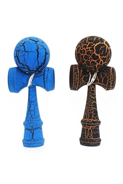 HAPPY JOKER Set de 2 Kendama din lemn, HAPPY JOKER, 18 cm, design clasic, neg...