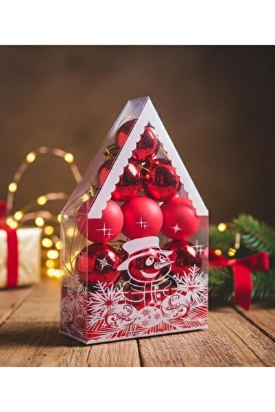 Adana Pasta Malzemeleri ERT-YIL-25205 Glob de Crăciun tip casă, din PVC, în c...