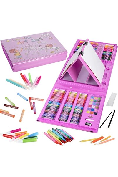 HAPPY JOKER Set de pictură și desen pentru copii, 208 piese, roz