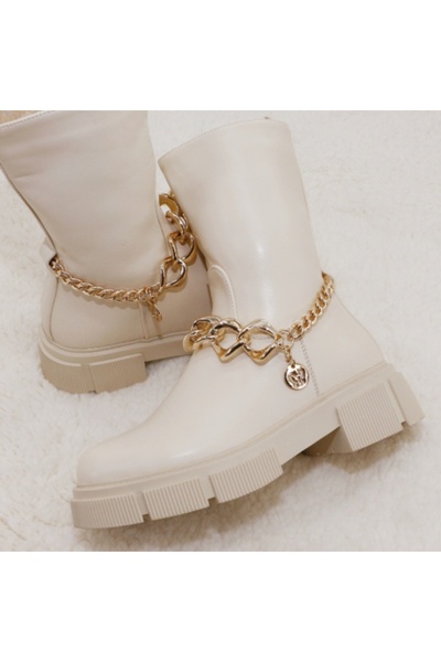 OEM Women's platform boots, fur lined interior, with removable decorative metal accessory, B21-120