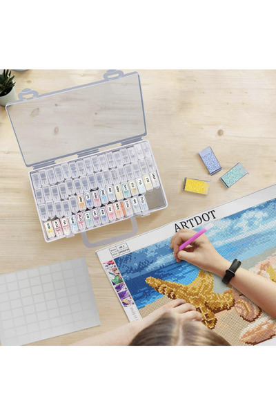 Krista Cutie de depozitare cu 64 de compartimente pentru pietricele, bijuteri...