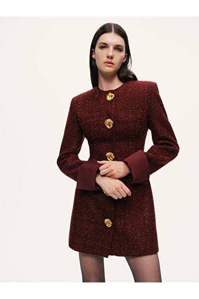 Nocturne Shoulder Pad Tweed Mini Dress
