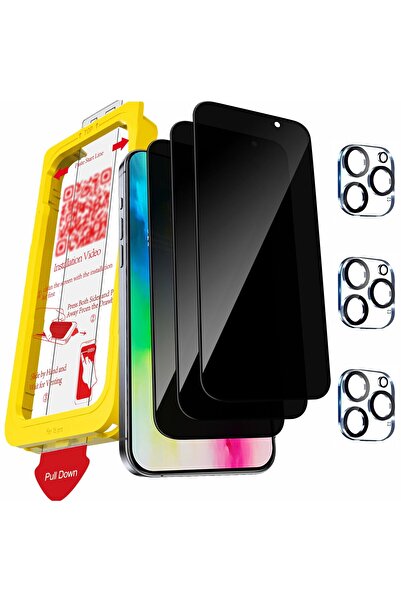 Milomdoi Set of 3 Glass Films for Iphone 16 PRO Security