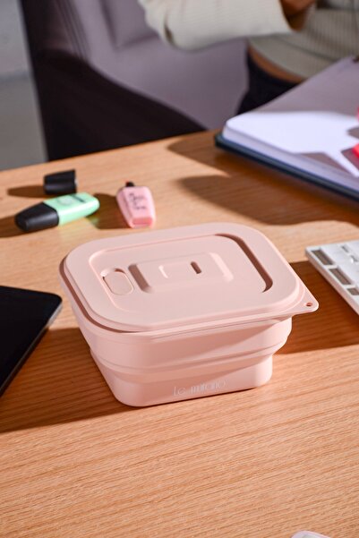 Le murano Larry Air Tight Square Collapsible Silicone Storage Container 500 ml | Pink