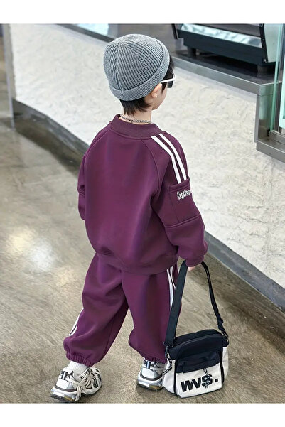 Keywest Çocuk Definedeir Printed Oversized Crew Neck Sweatshirt Tracksuit Set