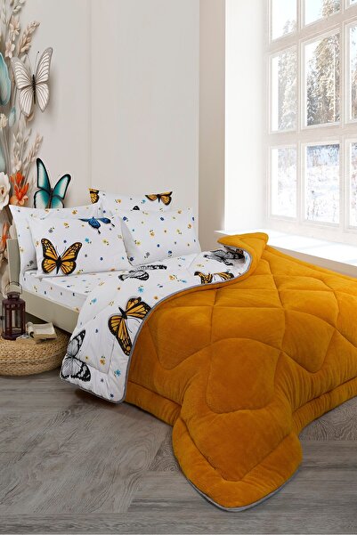 Sudemhome Double Sleeping Set Welsoft Sleeping Set Double-Sided Welsoft Quilt and King Size Fitted Sheet