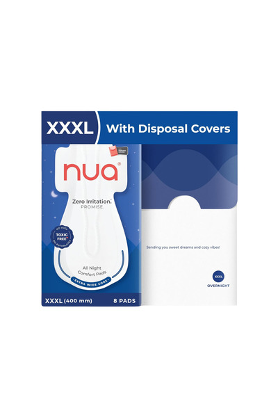 NUA فوط صحية مريحة طوال الليل، حماية مزدوجة الطبقات، خالية من الطفح الجلدي - ...