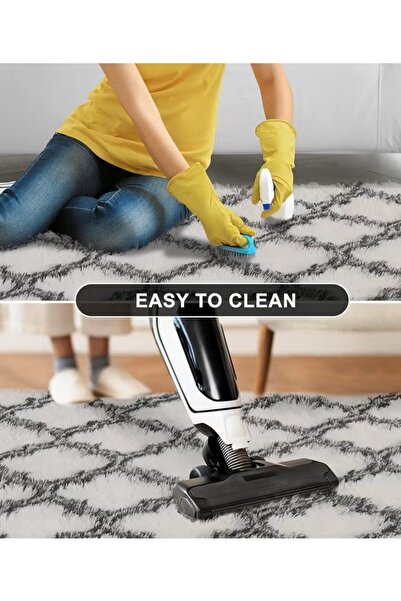 Generic High Pile Fluffy Carpet 120*160cm Anti-Slip Area Rug Plush Floor Rug Mat for Bedroom Living Room