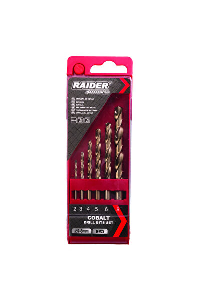 Raider set of 6 metal drill bits Ø2,3,4,5,6,8mm HSS-Co