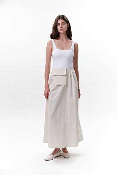 Manuka Cep Belted Skirt Stone