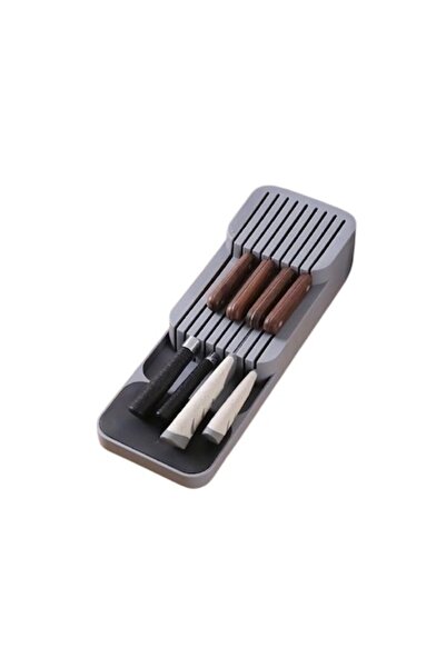 OEM Suport cuțit sertar cu 16 compartimente, plastic, gri, 39,5x14 cm