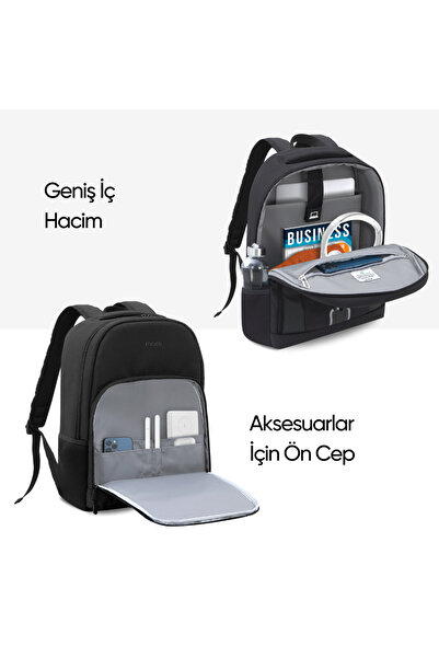 Mack حقيبة ظهر للكمبيوتر المحمول MCE-1201 مقاس 15.6 بوصة من LUNA Eco، حقيبة ظهر للكمبيوتر المحمول باللون الأسود