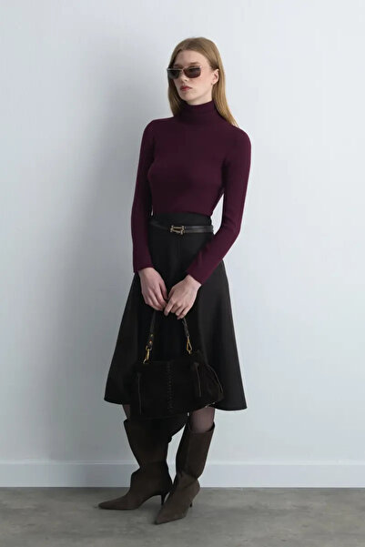 Gusto Turtleneck Basic Knitwear - Plum
