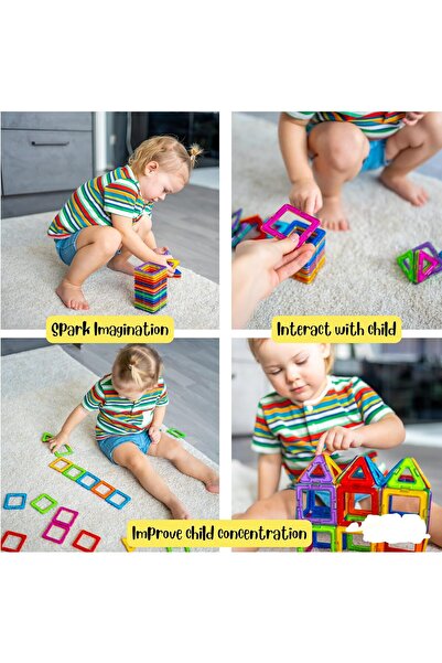 Le Serenity 60-Pcs Premium Magnetic Tiles for Kids - 3D STEM Building Blocks (3+)