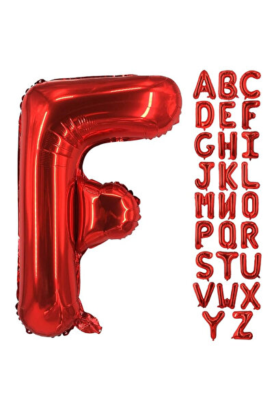 SDEPOT metallic foil balloon, letter F, red, 40 cm