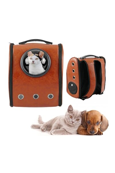 HAPPY JOKER Rucsac de transport pentru animale de companie, piele PU, cu bule...