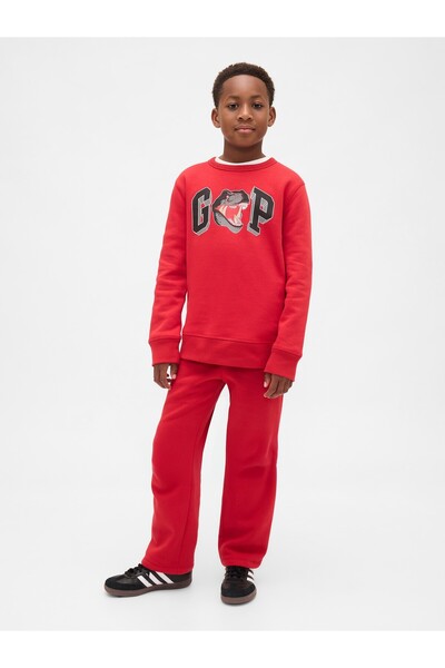 GAP Erkek Çocuk Kırmızı Slim Logo Pantolon