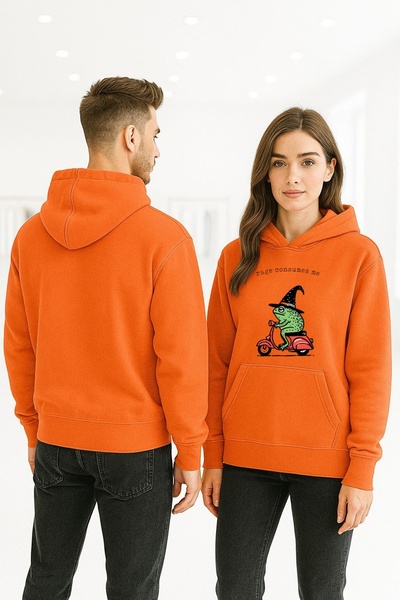 ArtYus سويت شيرت للجنسين من القطن قصة فضفاضة بغطاء رأس Frog مطبوع