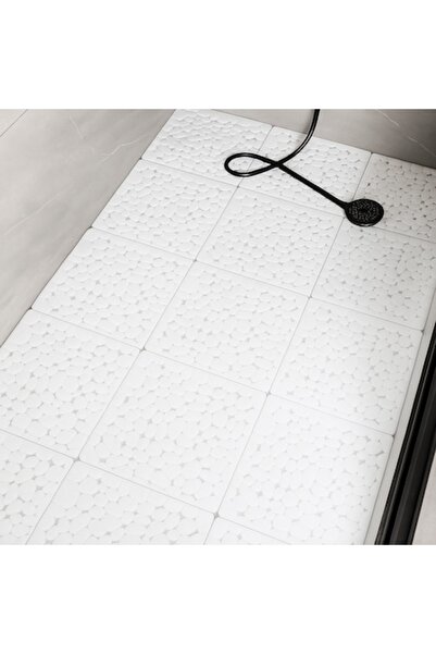 HAPPY JOKER 10-piece Non-Slip Bath Mats, White, 30x30 cm