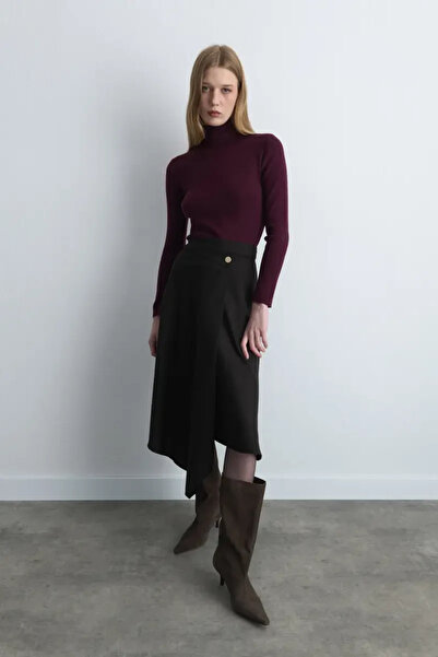 Gusto Turtleneck Basic Knitwear - Plum