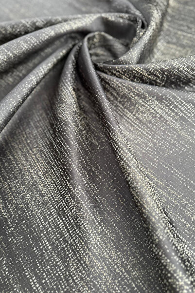 ASDİVA Jacquard Woven Drawstring Extrafoam Single Panel Non-Pleated Sequin Detailed Salmon Gray Background Curtain