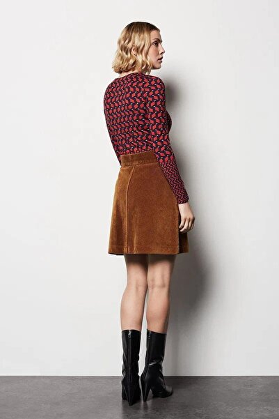 D'RECCY FUSTĂ SCURTĂ DE CATIFELĂ PLATĂ PENTRU FEMEI