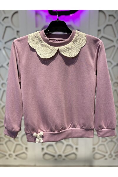 KUMRUNUN DÜNYASI Girl's Collared Flared Lilac Top and Bottom Set