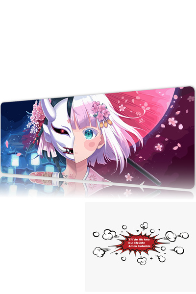 urzuva Half Truth, Half Curse 90x40 4MM Kalınlık Premium Gaming oyuncu mousep...