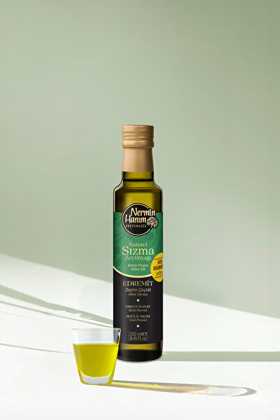 Nermin Hanım Zeytinliği Ayvalık (Edremit) - Filtresiz Erken Hasat Soğuk Sıkım Zeytinyağı (250ml)