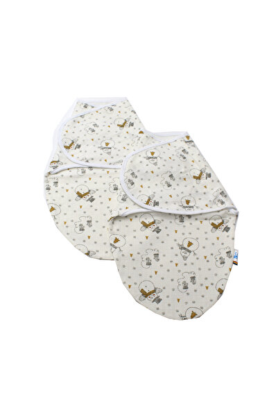 BalticBebe Set 2 buc Sistem de Infasare, BalticBebe, Bumbac, Alb, Om de zapada, Muselina flausata, 0-3 luni