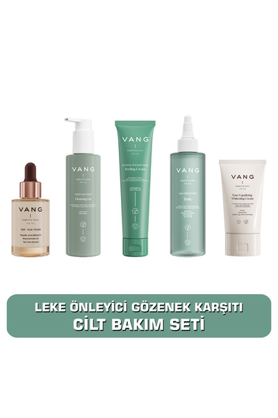 VANG Niasinamide Acne Serum + Yıkama Jeli + Peeling + Tonik + Leke Karşıtı Krem