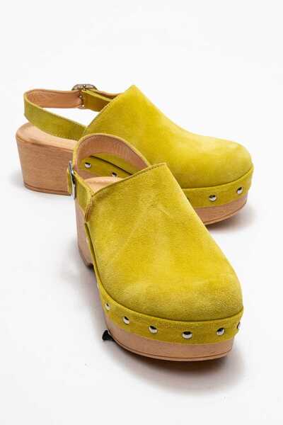 Zeynep Sıradağlı صنادل أليفا النسائية الأصلية من الجلد الطبيعي باللون الفستقي...