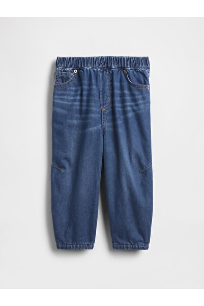 GAP Erkek Bebek Mavi Cozy Astarlı Barrel Jean Pantolon