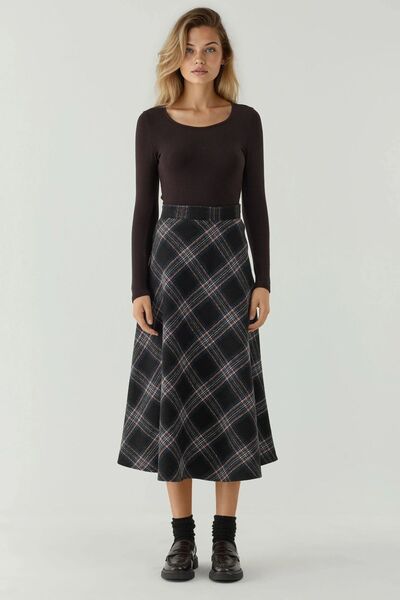 Hiccup A-Line Thick Midi Skirt