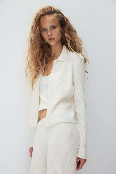 H&M Rib-knit collared cardigan