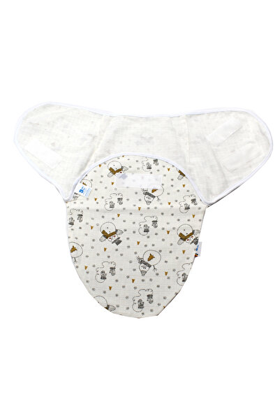 BalticBebe Set 2 buc Sistem de Infasare, BalticBebe, Bumbac, Alb, Om de zapada, Muselina flausata, 0-3 luni