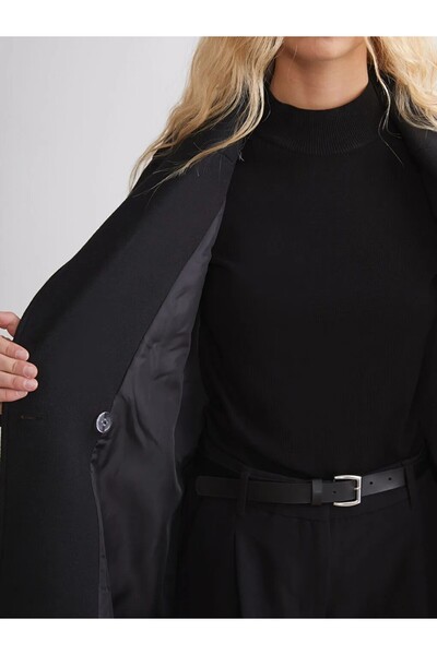 LC Waikiki Xside Double-Breasted Collar Women's Cashmere Coat