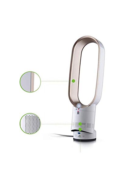 KlaussTech Fan Without Propeller, Safe, Easy to Clean, 16 Inch, Button Control, Easy to Use, Ergonomic, White