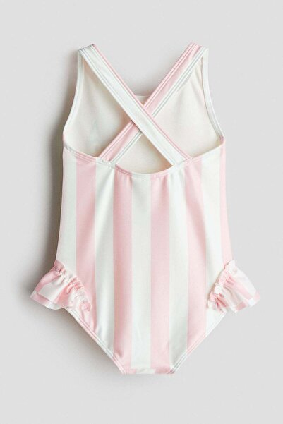 H&M Printed flounce-trimmed swimsuit