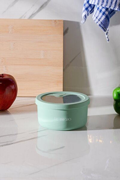 Le murano Pastel Air-Tight Round Silicone Storage Container 400 ml | Green