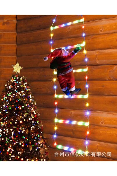 Sofia Store Instalatie Mos Craciun + Scara cu Lumini Colorate, 1 M