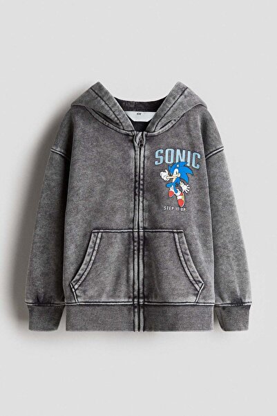 H&M Print-motif zip-through hoodie