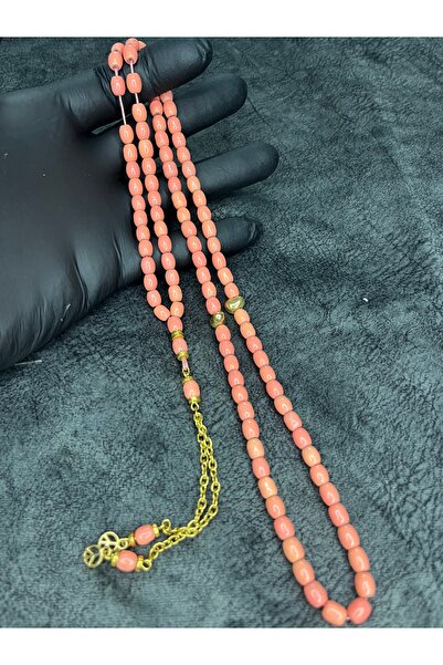 Mos Tespih سبحة تسبيح طبيعية من المرجان البحري التونسي الأصلي عالي الجودة مقاس 99