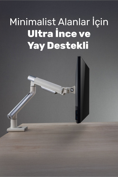 NPO حامل شاشة فردي من الألومنيوم فائق النحافة من نوع STD49012UW Elysium مقاس 17-32 بوصة مع ممتص صدمات USB مزدوج من نوع VESA