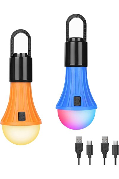 LEPRO مصباح تخييم قابل لإعادة الشحن، 7 أوضاع إضاءة بيضاء وRGB، فانوس خيمة معل...